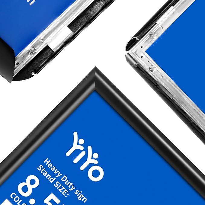 YIYO Sign Stand Poster Stand竊똞djustable heavy duty pedestal Sign Holder Floor Stand竊똞luminium frame floor standing for display 8.5*11 inch竊똁lack (8.5*11 Black)