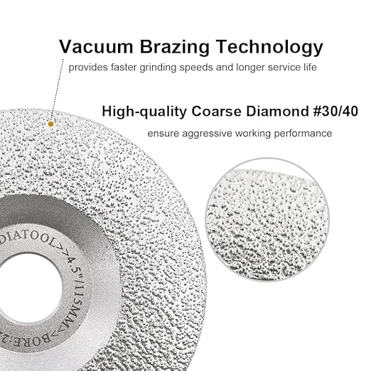 SHDIATOOL 4 - Inch Diamond Grinding Wheel for Granite Marble Iron Steel Masonry Cup Grinding Disc 30/40 Grit, Dry/Wet Use, Fits 7/8 Inch Arbor