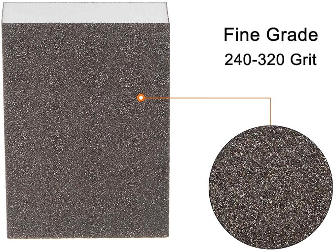 HARFINGTON 10pcs Fine Sanding Sponge Blocks 240-320 Grit Foam Sanding Block for Polishing Kitchen Metal Wood Drywall, 100x70x25mm