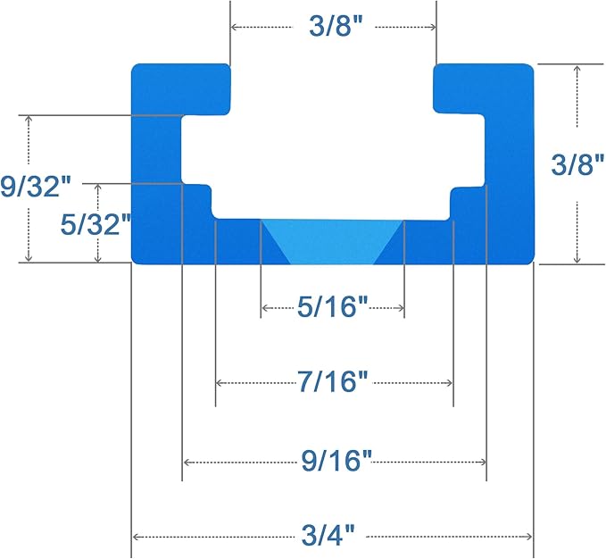HOTTARGET Aluminum 24"X2 T-track with 2pk Hold Down Clamps,6-3/8"L x 1-1/4"Width-Woodworking and Clamps - High Strength Aluminum Alloy 6063 - Fine Sandblast Anodized - Blue Color