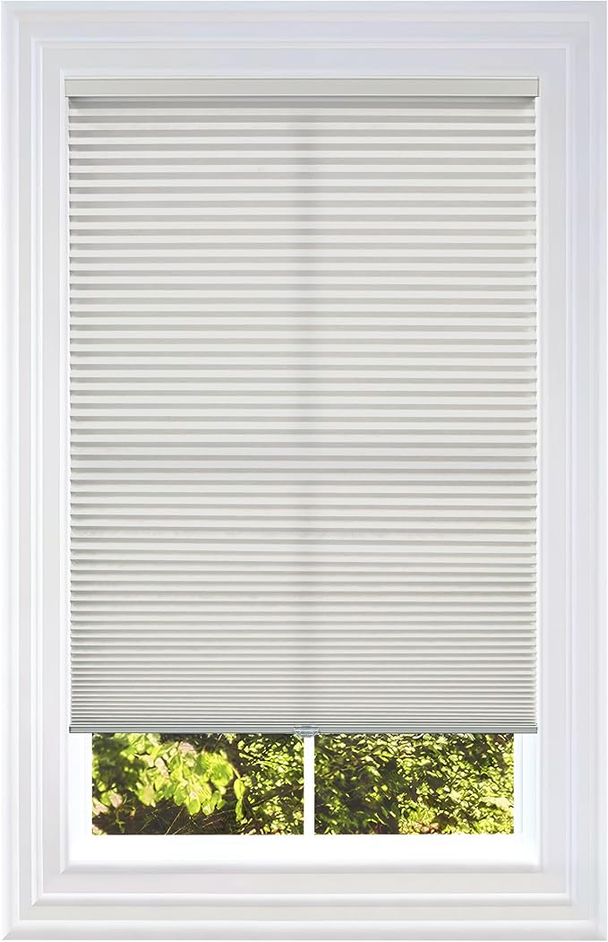BlindsAvenue Cellular Honeycomb Cordless Shade, 9/16" Single Cell, Light Filtering, Winter White, Size: 56.5" W x 48" H