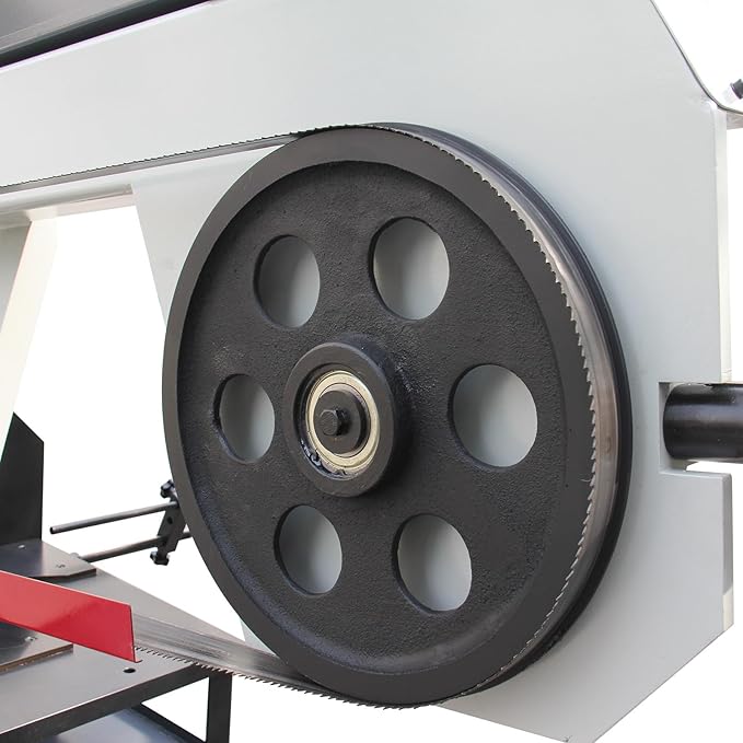 KAKA INDUSTRIAL Metal Bandsaw 21.6 inch x14 inch Cutting Capacity Large - scale Industrial Metal Bandsaw 220V 3-Phase, 60° Miter and Hydraulic Feed Gear Drive and Dual-Speed Control BS-2114T