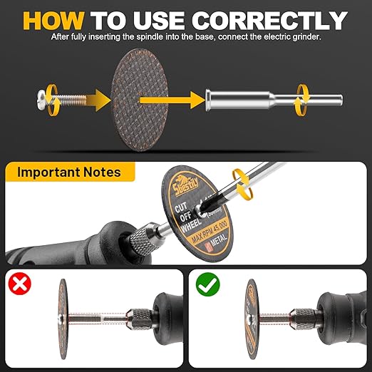 1-1/2 Cut Off Wheels 40 Pack, 1.5" x 1/8" Fiberglass Reinforced Cutting Discs Rotary Tool Accessories Kit with 4 Mandrels, for Cutting Metal, Bolts, Screws