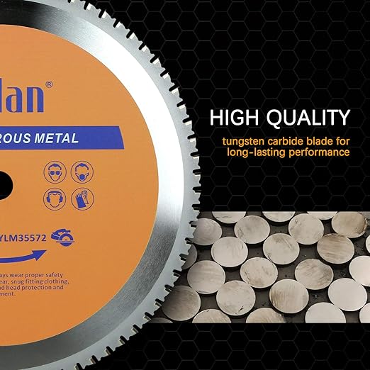 Yolan 14” Circular Saw Blade with 72 Teeth, Carbide Tipped, 1 Inch Arbor for TCT Miter Saw Blade,Cermet Tip,Cutting Metal & Steel