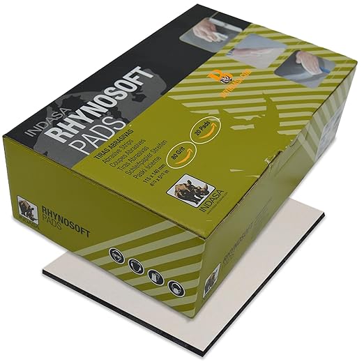 Indasa Rhynosoft Foam Sanding Pads - 4.5" x 5.5",Hook and Loop, 80 Grit, Plusline, Flexible, Tear-Resistant, Ideal for Automotive, Wood, & Finishing (Pack of 20 Pads)
