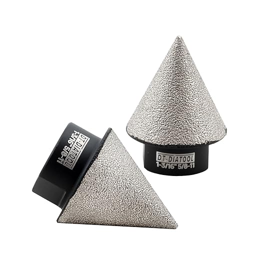 DT-DIATOOL Diamond Beveling Chamfer Bit 1-3/16 Inch, 2-Pack for Tile Porcelain Ceramic Granite Marble Existing Holes Enlarging Polishing Shaping Trimming Repairing