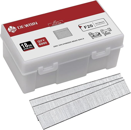 18 Gauge Brad Nails, 6000 Counts 3/4-inch 18 GA Brad Nails, Galvanized Nails for Nail Gun, Finishing Nail Gun Nails for Pneumatic, Electric Brad Nailer Gun