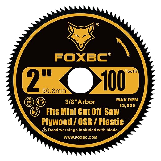 FOXBC 2 Inch HSS Saw Blade 100T for Mini High Speed Miter Cut Off Saw with 3/8" Arbor- 5 Pack