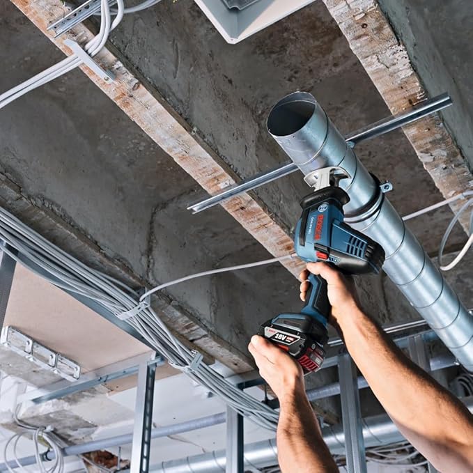 BOSCH GSA18V-083B 18V Cordless Reciprocating Saw - Lightweight & Compact, 0.83" Stroke, 3,050 SPM, Variable-Speed Trigger, Toolless Blade Change, LED Light (Bare Tool)