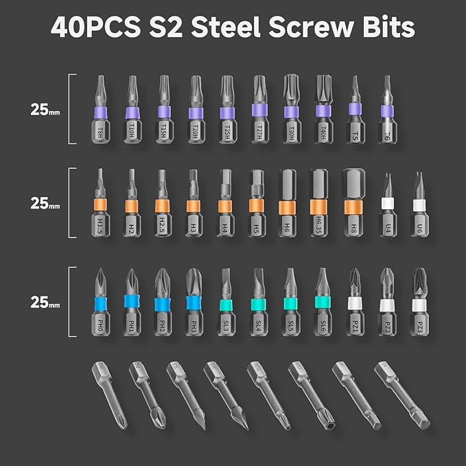 42 in 1 Magnetic Screwdriver Set, DIY Ratchet Screwdriver Set, Multi Bit Screw Drive with Storage Case, Portable Compact Repair Tool Kit for Christmas Gifts, Furniture, Computer, Bicycle
