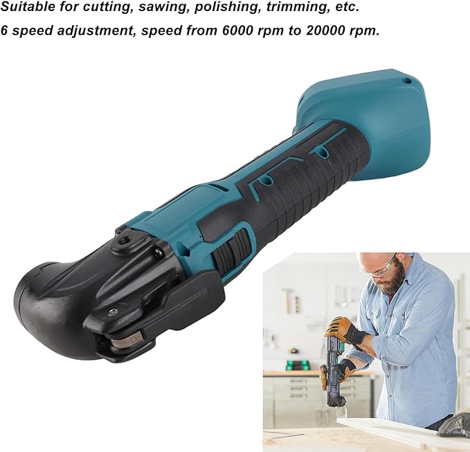 Cordless Oscillating Tool Kit, 6000??0000RPM Adjustable Swing Angle Oscillating Multitool Kit with 6 Variable Speed for BL1830 BL1840 BL1815 BL1815N