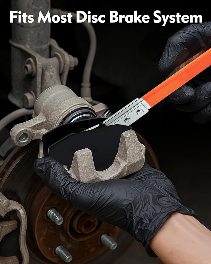 Upgraded Brake Caliper Compression Tool 4 in 1 Universal Caliper Piston Compressor Tool with 4 Brake Caliper Hangers Brake Pad Spreader Tool with 360째Swing Ratchets for Car Brake Repair