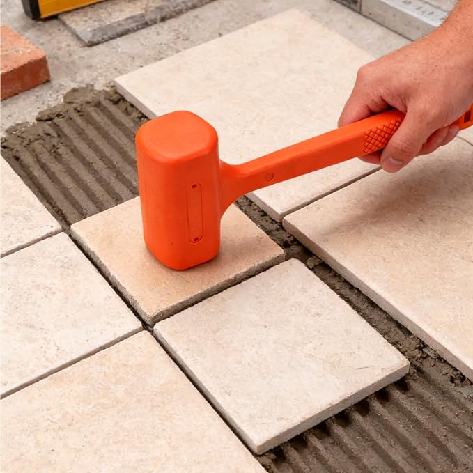 2 PCS 4 lb Dead Blow Hammers, Spark and Rebound-Resistant Rubber Mallet with Non-Slip Grip, Non-Marring Design