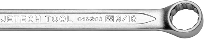 Jetech 9/16 Inch Combination Wrench - Industrial Grade Spanners with 12-Point Design, 15-Degree Offset, Made with Durable Chrome Vanadium Steel in Sand Blasted Finish, SAE