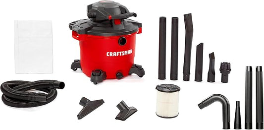 Craftsman CMXEVBE17607 16 Gallon 6.5 Peak HP Wet/Dry Vac with Detachable Leaf Blower, Heavy-Duty Shop Vacuum with Attachments and Gutter Cleaning Kit