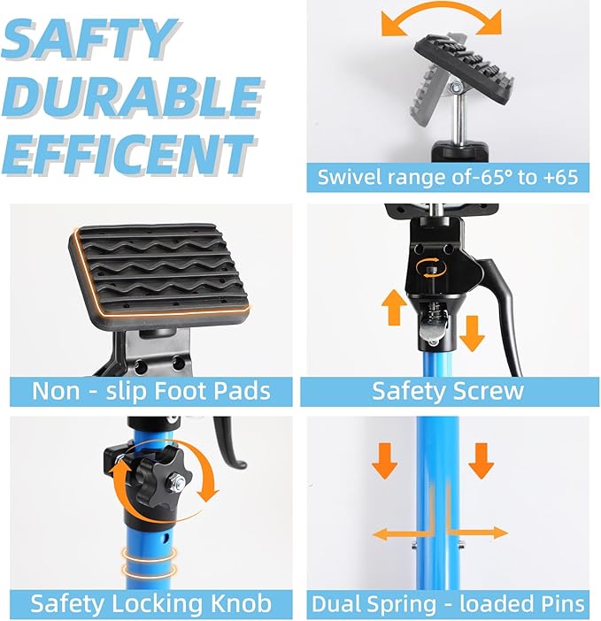 Aluminum Cabinet Jack Support Pole 2PC, 23.6-45.3 Inches Steel Telescopic Quick Rod Adjustable 3rd Hand Support System 200lbs Capacity for Installing Cabinets, Heavy Duty Cabinet Lift Jack