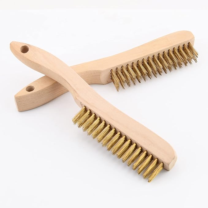 Wire Brush,2 Pcs 10 Inch Stainless Steel Wire Scratch Brush for Cleaning Removing Slag and Rust Removal (2 Pcs Stainless Steel Brush)