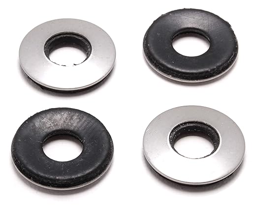 Bolt Dropper 3/8" x 7/8" Stainless Steel EPDM Bonded Sealing Washers (50 Pack), 1" OD Neoprene Backed Corrosion Resistant Load Distribution Water Tight Seal by Bolt Dropper