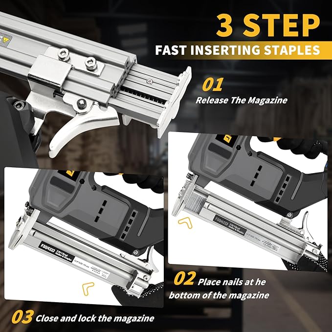 Nail Gun, Brad Nailer Cordless with 2 x 4.0Ah Battery, 2-in-1 18 Gauge Electric Pistola De Clavos De Bateria with 1200pcs Nails,Power Nailers & Staplers for Woodworking, Home Improvement DIY