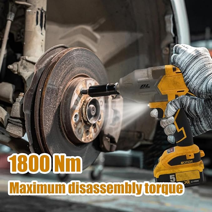 20V Brushless Impact Wrench, 1100 ft-lbs High Torque, 1/2 inch 4-Speed Cordless Impact Gun, Easily Removes Bolts on Cars, Trucks, and Tractors, Bare Tool Only