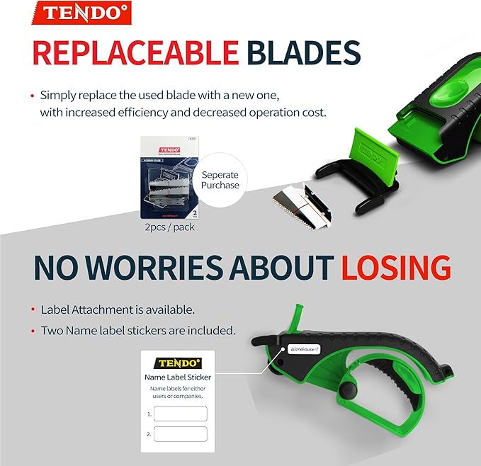 Heavy Duty Shipping Tape Dispenser: TENDO째 Premium Line ??Reusable, Replaceable, Eco-Friendly 2?쇺?Master Piece Dispenser for Pros with Patented 10째 Sloped Chromium Blades - P-2200 (4th Gen.)_Green