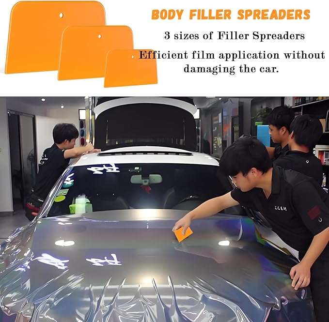10 Piece Body filler spreader Set 2,3,4, 5, & 6 Inch Automotive Spreaders Auto Body Spreader for Applying Fillers, Putties, Glazes or Caulking Agents Car Body Maintenance US212