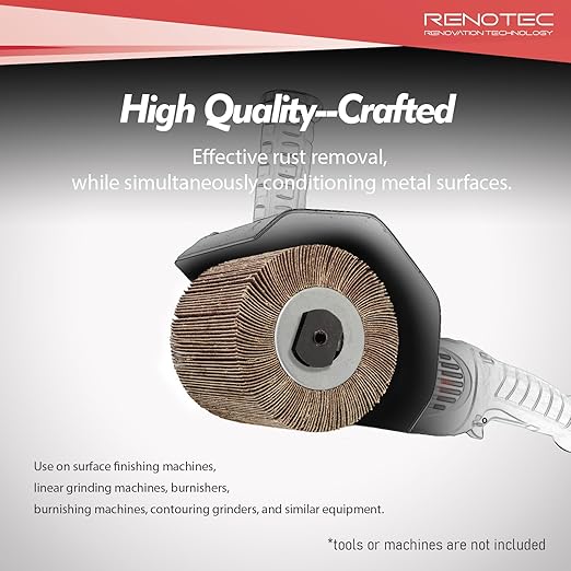 Abrasive Flap Sanding Drum, 4.33" x 4", 110x100mm, Aluminum Oxide, Rust & Paint Remove Metal Surface Conditioning, for Burnishing Polishing Machine