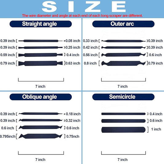 New Cabinet Scraper Cards with 15 shapes,Cabinet Scraper for multi-functional engraving,deburring,polishing,contour sanding,Card Scraper Tool for precision machining and confined spaces