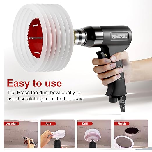 4-1/4" (108mm) Bi-Metal M42 High Speed Steel Hole Saw with Dust Bowl and Pilot Drill Bit, Smooth Cutting Edge for PVC, Drywall, Wood, Plastic, Gypsum Board, Rubber, Thin Metal