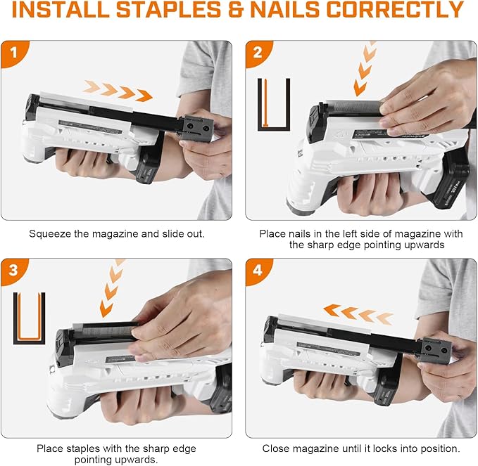 BIELMEIER 20V Nail Gun Battery Powered, 18 Gauge 2 In 1 Cordless Brad Nailer Stapler for Upholstery and Carpentry, Electric Staple Gun Includes a 2.0Ah Battery, 1590Pcs Staples and Nails
