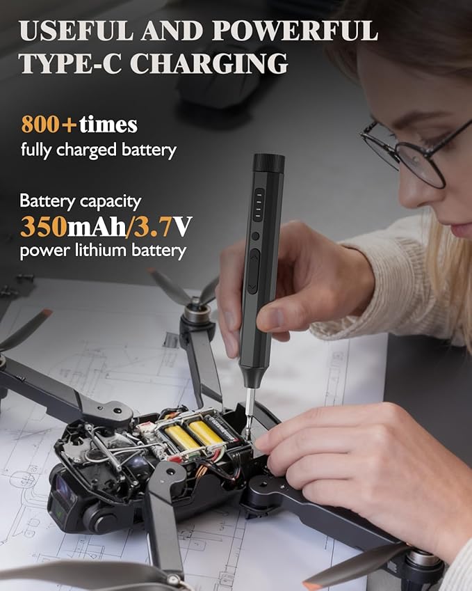 LCORE 67 in 1 Mini Electric Screwdriver Set,62 S2 Steel Bits,4 Adjustable Torque,Magnetic Storage Case,4 LED Lights electric screwdriver cordless Repair Tool Kit for Electronics Phone Laptop Camera