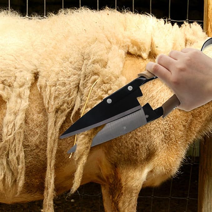 Sheep Clippers Hand Shears For Sheep Shearing, 6.1-inch Carbon Steel Blade,Classic Style, Carbon Steel Scissors For Alpaca, Pet Horse Dog Sheep Shears (Wooden handle)