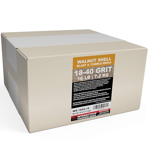 16 lbs or 7.2 kg Ground Walnut Shell Media 18-40 Grit - Fine Walnut Shells for Tumbling, Vibratory Or Blasting