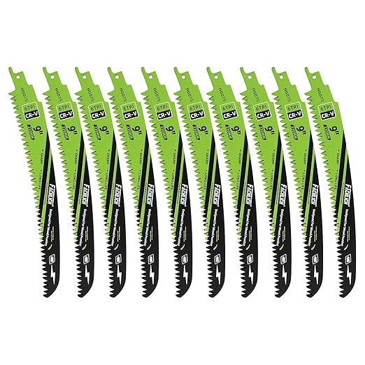 Japanese Teeth Reciprocating Saw Blade 9Inch - Saber Saw Blades Wood Pruning, 10pcs Curved Edge 6TPI for Tree Trimming, Wood/PVC Pipe Cutting