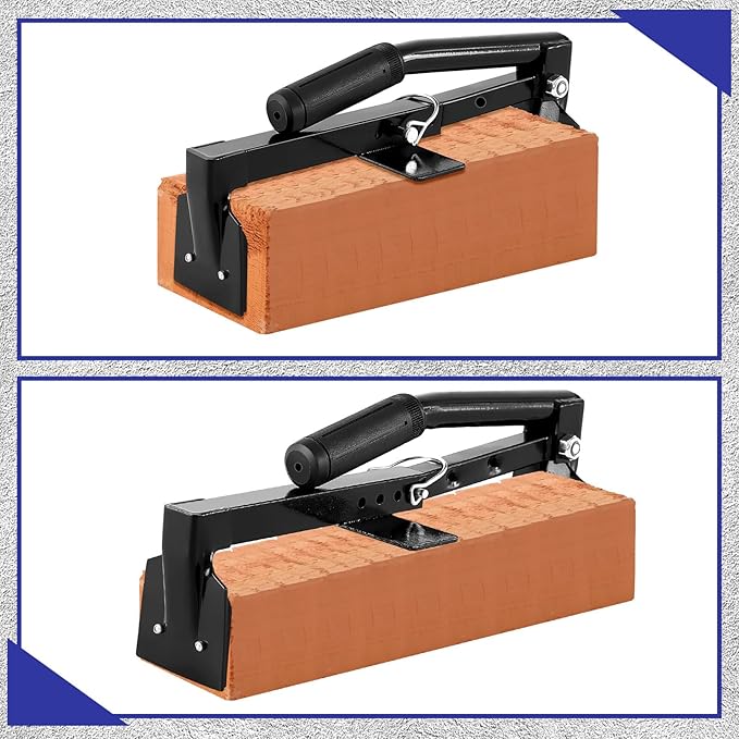 Adjustable Heavy Duty Brick Tongs Set Heavy Duty Block Tongs with Rubber Pad Handle and Work Gloves Adjustable 9-13.7 Inches Paver Claw for Bricks Lifting Carrying