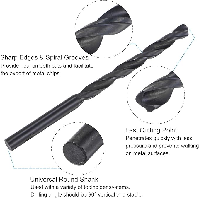 uxcell Tap and Drill Bit Set, 5/16-18 UNC Thread Tap & 17/64" Black Oxide Twist Drill Bit, Straight Flute Tap Tapping Threading Repair Tool Kit