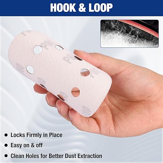 WORKPRO 100-Piece 80 Grit Sanding Discs - 5-Inch 8-Hole Hook and Loop Sandpaper for Random Orbital Sander (Not for Oscillating Tools or Mouse Sander)