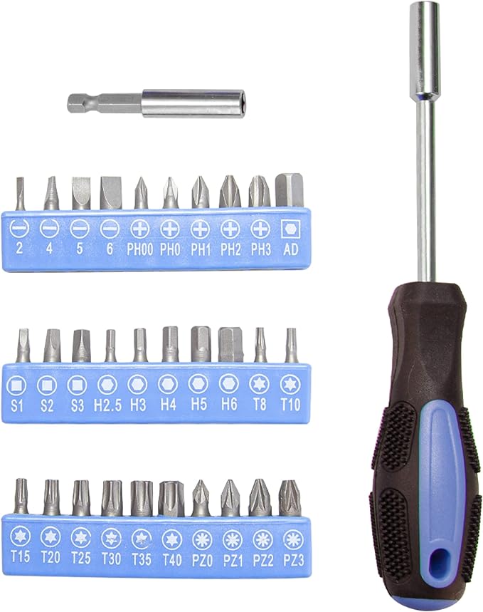 CARTMAN 126-Piece Home Tool Set Kit, Basic Household Hand Tools with Storage Case Blue