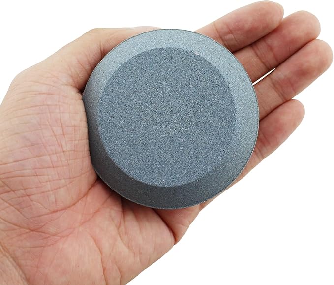 TAODAN 120 and 240 Grit Axe Head Round Sharpening Stone 7.5x2.8cm Aluminium Oxide Grinding Tool for Cutting