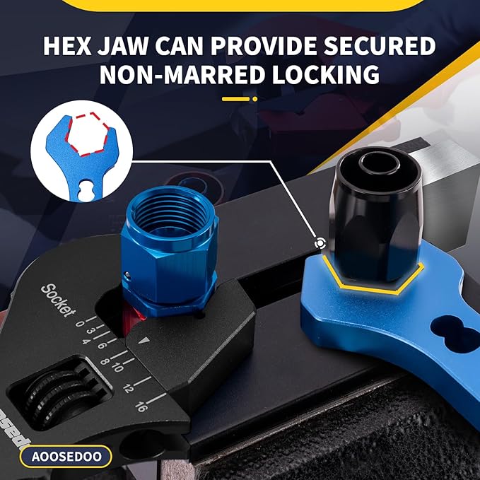 Adjustable AN Fittings Wrench AN Wrench for AN Hose Fitting Adapters AN Fitting Tool 3AN-16AN Lightweight Aluminum Black. With a Double Hose End Fitting Wrench 6AN Socket-AN8 B-nut Blue