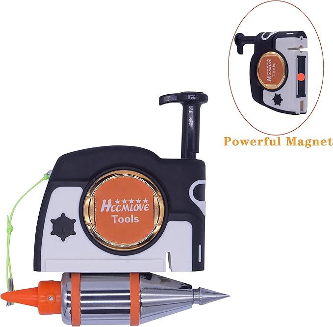 2 PCS Plumb Bob Magnetic - 10.7 oz(305g) Plumb Rite With 14.5 ft(4.5m) String,Sharpener,2 Pencils,Line Reel Used in Construction Can Automatically Stretch the Line and Quickly Stabilize the Plumb Bobs