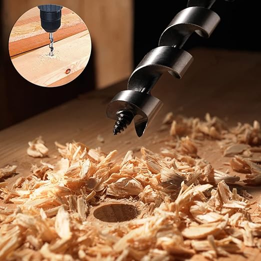 SagaSave 22 * 350mm Wood Auger Drill Bit, Ship Auger Long Drill Bit for Soft and Hard Wood, Plastic, Drywall and Composite Materials, 1Pcs