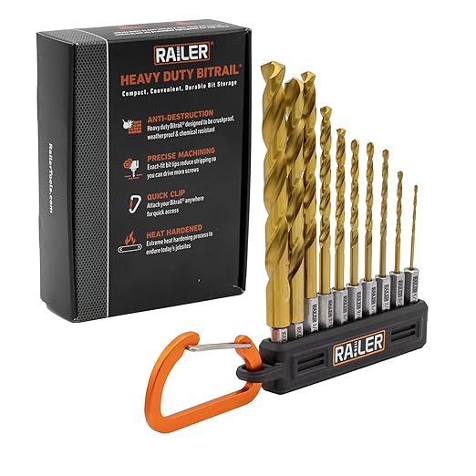 Allen Wrench Drill Bit Set - Railer High Speed Titanium 10pc Hex Shank Drill Bit Set for Impact Driver w/Bit Holder. Multi-Purpose Drill Bits for Metal, Wood, PVC. Brocas para Madera