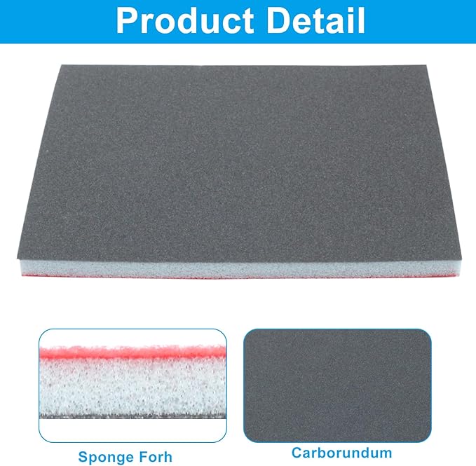 20Pcs 2000 Grit Sanding Sponge, 4" x 3" Soft and Cozy Sponge Wet Dry Sandpaper, Ultra Fine Grit Sanding Sponge for Smooth Finishing