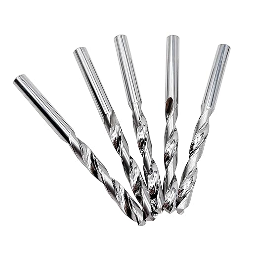 LUMN 5/16" Solid Carbide Jobber Drill Bits with Straight Shank and 118째 Point Angle, Made from Tungsten Carbide Material,5-Pieces