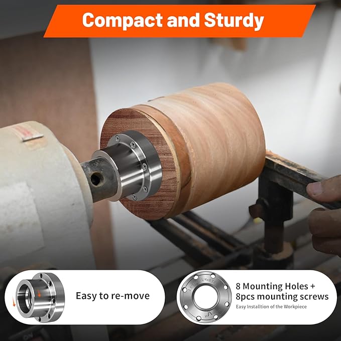 Wood Lathe Steel Faceplate 2.5",Faceplate for Wood Lathe,Lathe Face Plate Fit for 1-1/4" x 8TPI Spindle