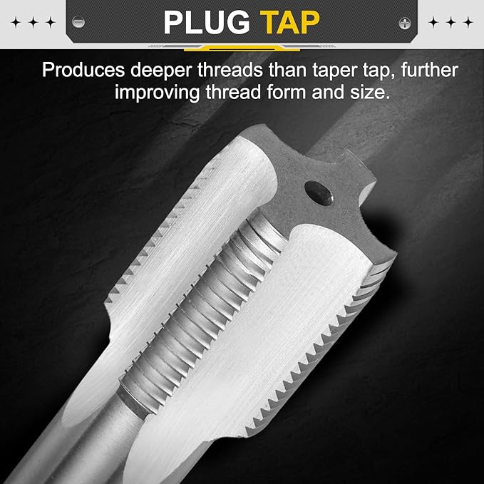 uxcell Hand Plug Tap M29 x 2 H2 Metric Thread Plug Style Taps Straight Flute Screw Tapping Threading Tool High Speed Steel HSS6542