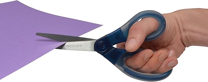 Westcott 8" Gel-Grip Multipurpose Scissors for Office and Home, Blue