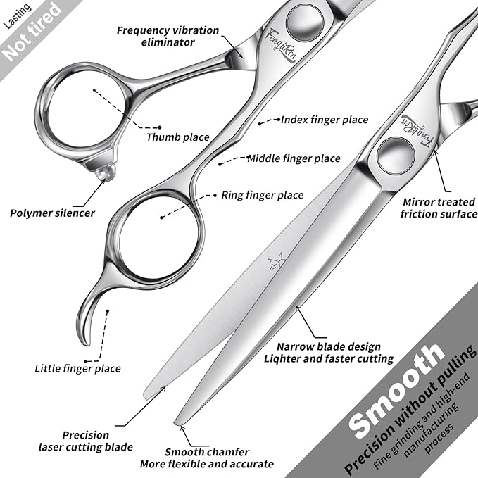 High-end Professional Extremely Very Sharp Barber Hair Cutting Scissors Hairdresser Shears For Hair 6.5 Inch Haircut Scissor Made Of Dynamic Stainless Steel For Hairdressing Salon Home Use