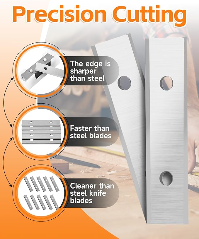 2" (50mm) Paint Scraper Carbide Blades, 10Pcs Double-Edged Reversible Replacement Tungsten Carbide Blades, Fit for Most Hand-Held Scrapers, for Paint, Glue and Concrete